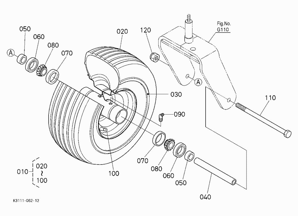 FRONT WHEEL (15*6.00-6)