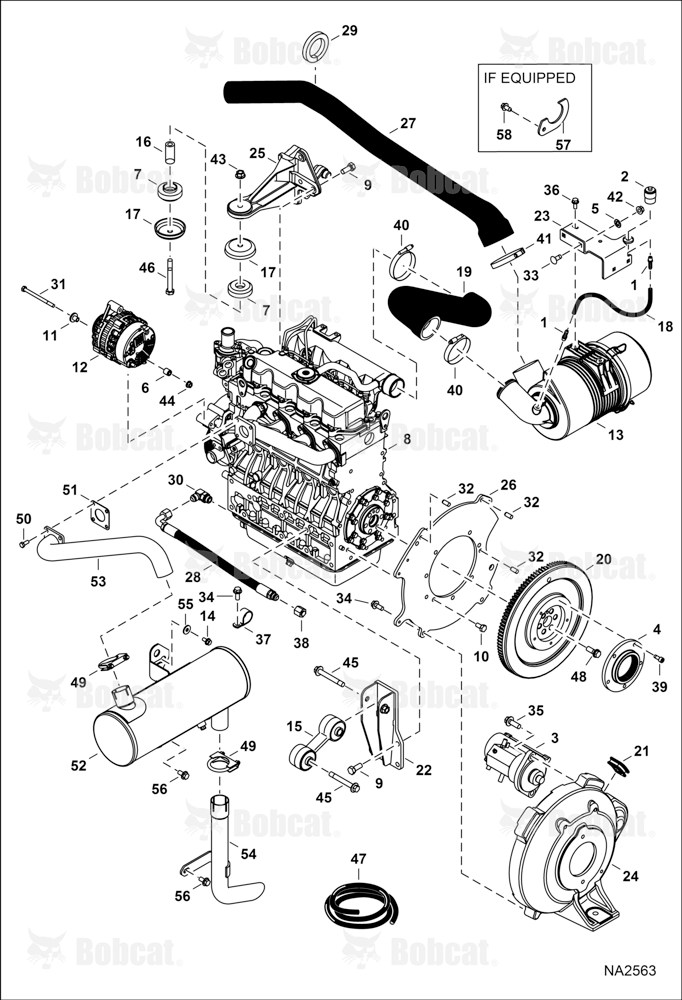Engine & Attaching Parts (Air Cleaner, Muffler, Engine Mounts)