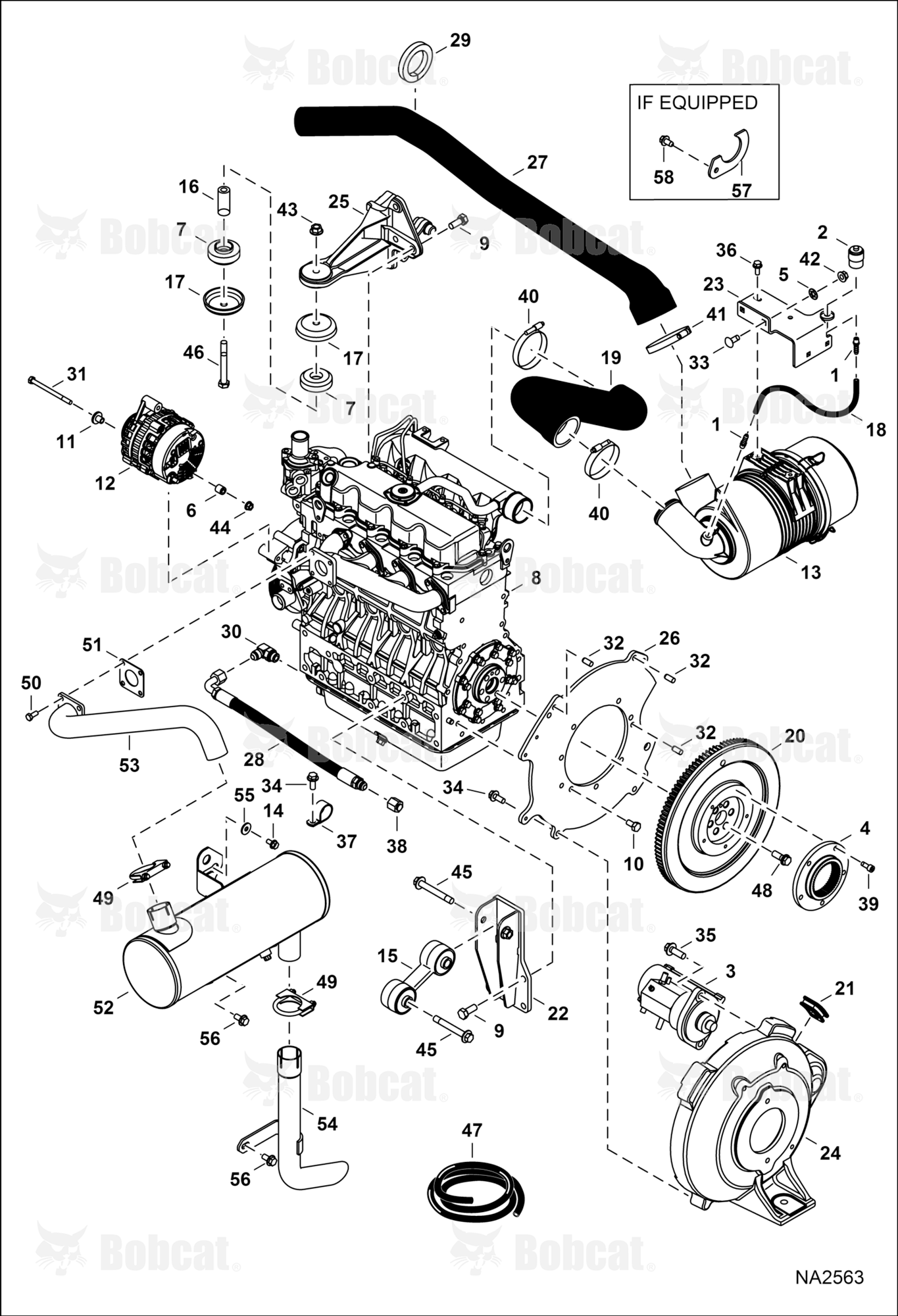 Engine & Attaching Parts (Air Cleaner, Muffler, Engine Mounts)