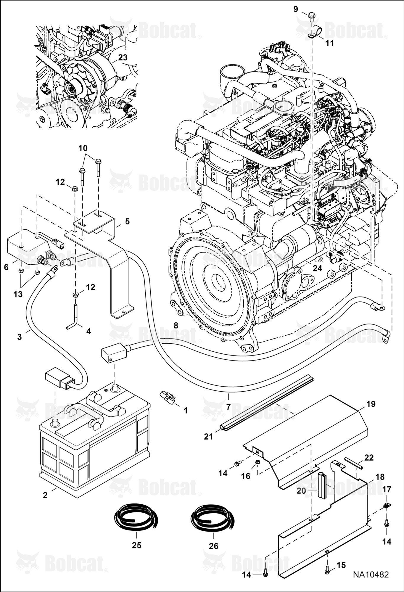 Engine Electrical Circuitry (Engine Starting & Charging) (110 Amp-hour Battery)