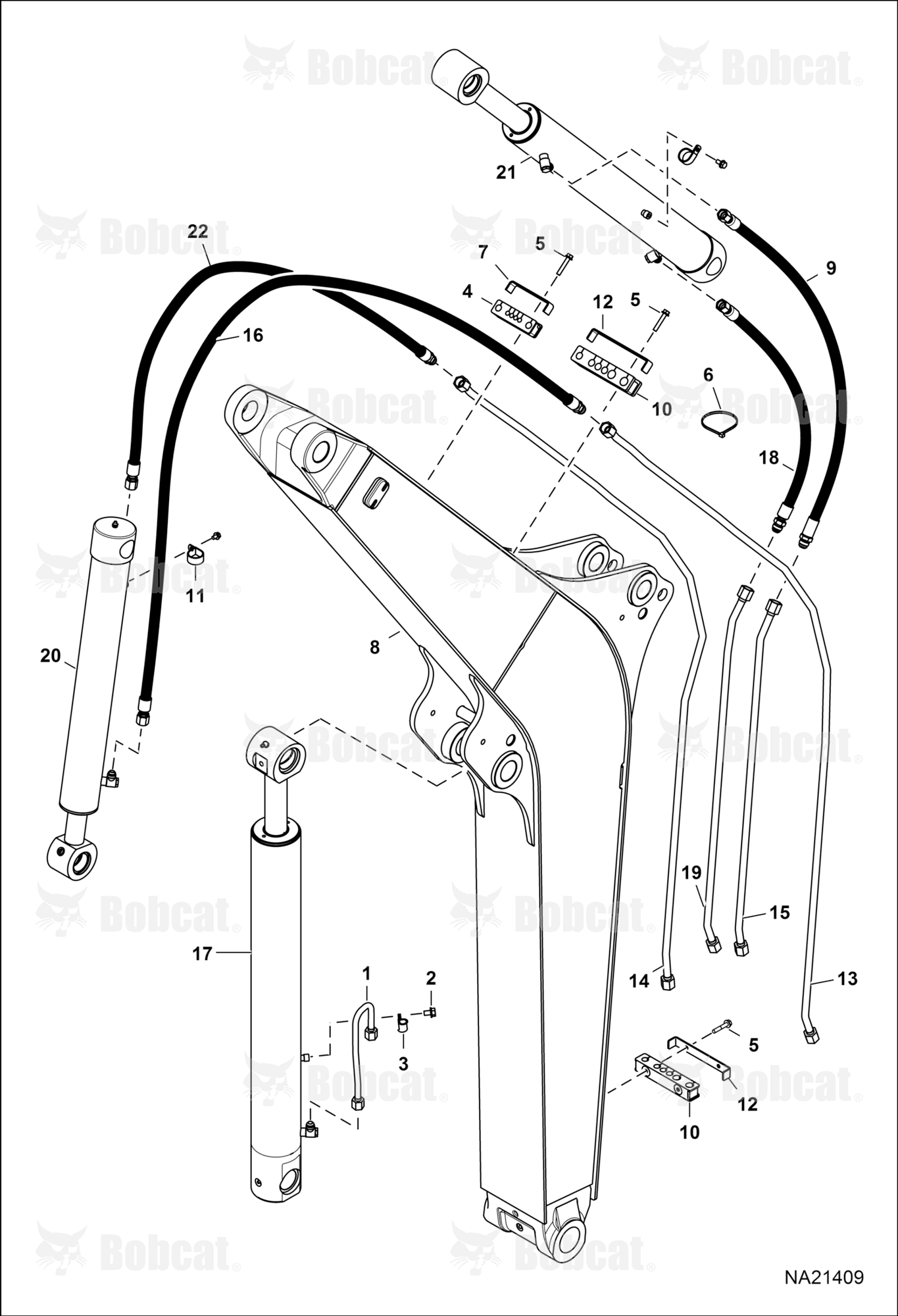 Hydraulic Circuitry (Work Tubelines & Cylinders)  B4TD11001 - B4TD11345
