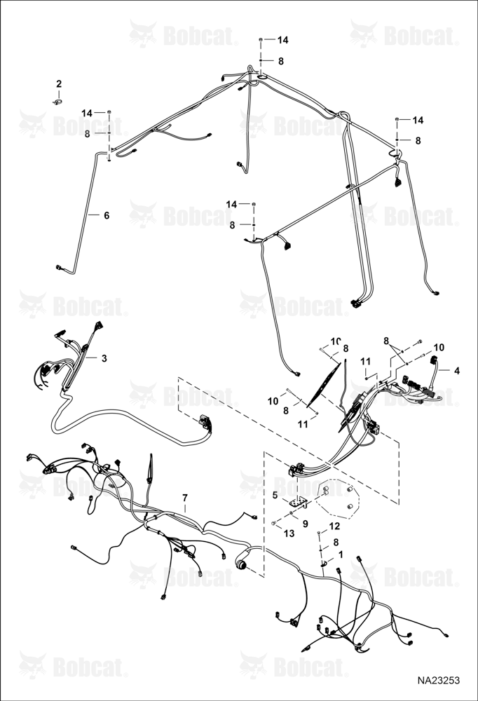 Electrical Circuitry (Cab & Engine Harness) (W/Return to Dig Indicator)