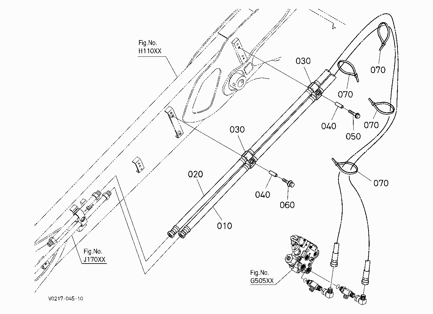 OIL PIPING (BUCKET 2) [HYDRAULIC HITCH]
