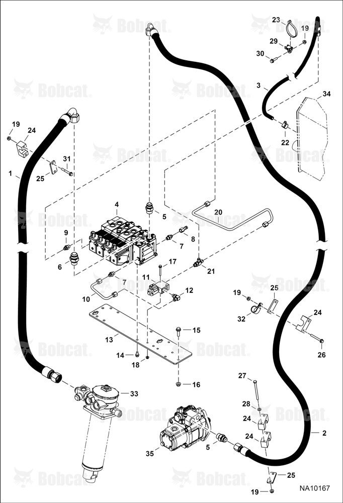 Hydraulic Circuitry (Control Valve) (Non-leveling)  B3GN11001 - B3GN13999
