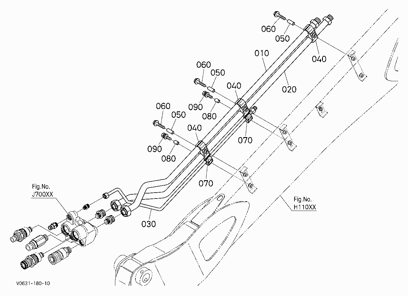 OIL PIPING (ARM LH) [HIGH FLOW]