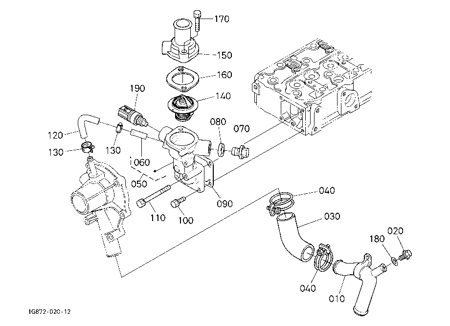 Water Flange And Thermostat