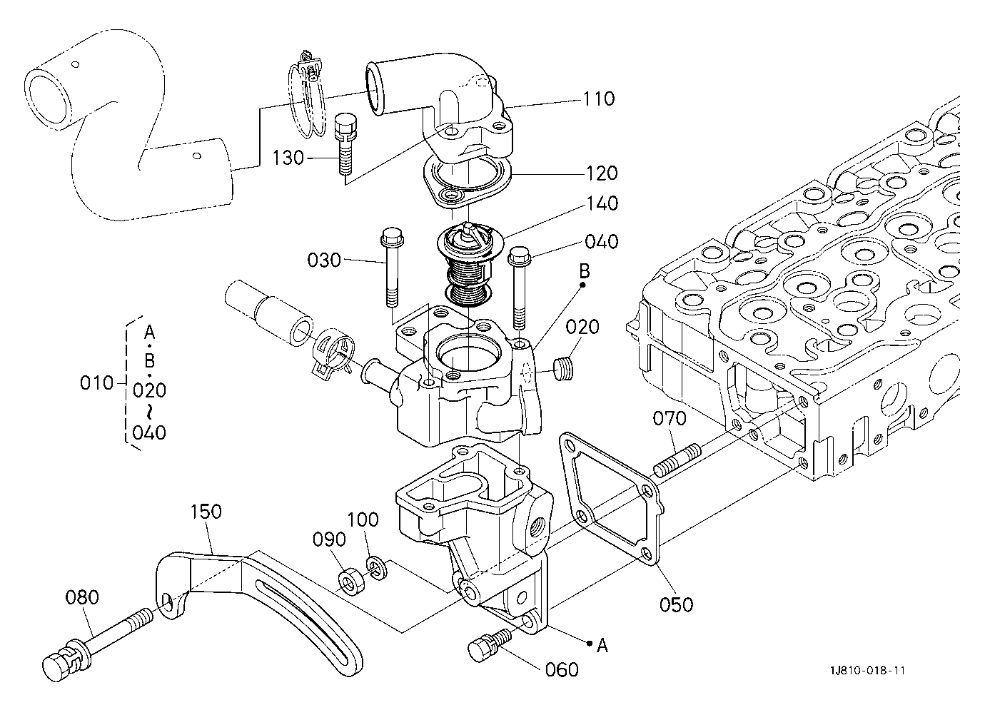 Water Flange And Thermostat