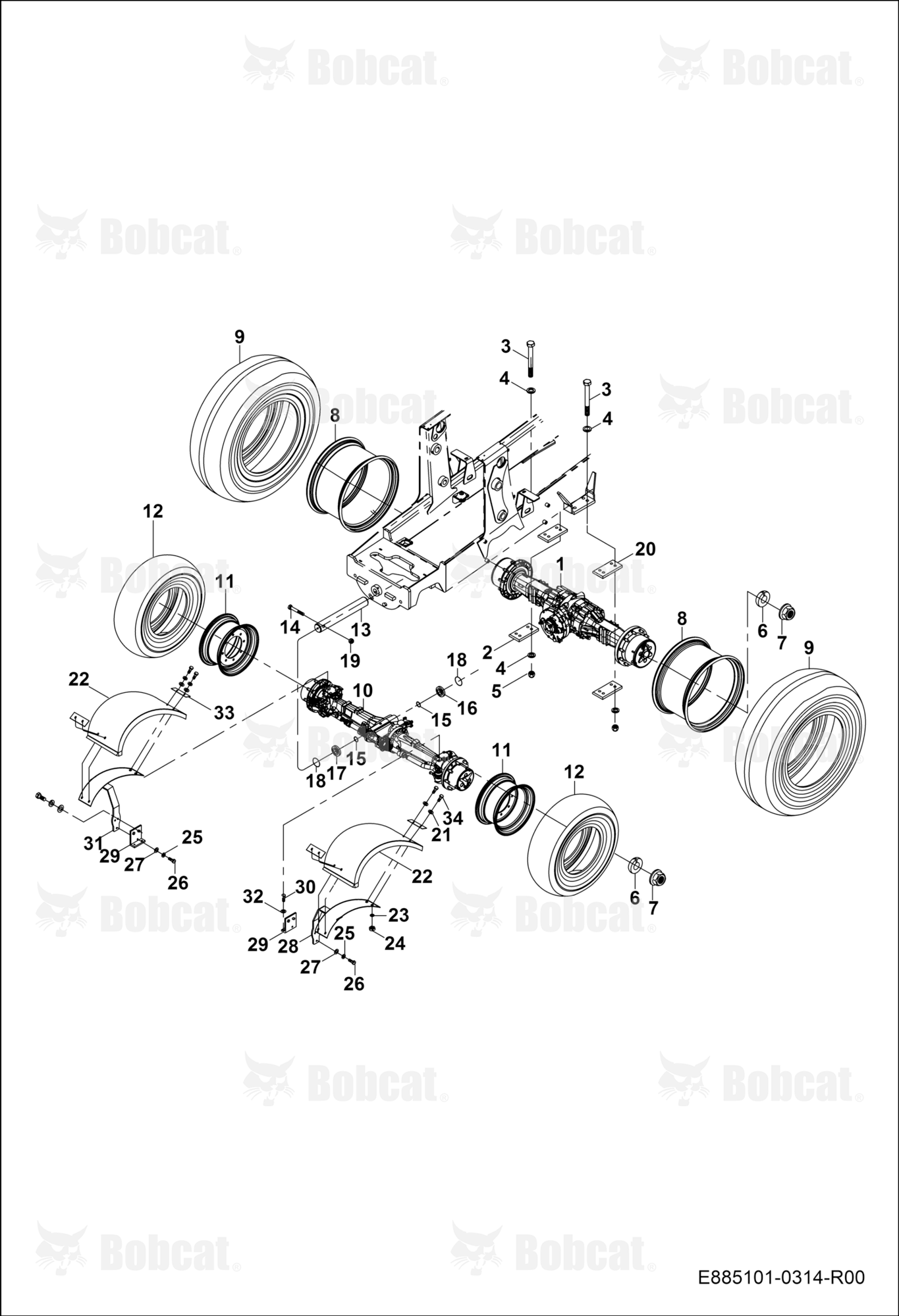 Wheel and Axle Connections (FOR 18" RIM)