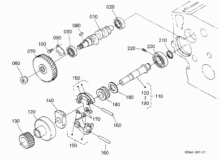 FUEL CAMSHAFT AND GOVERNOR SHAFT