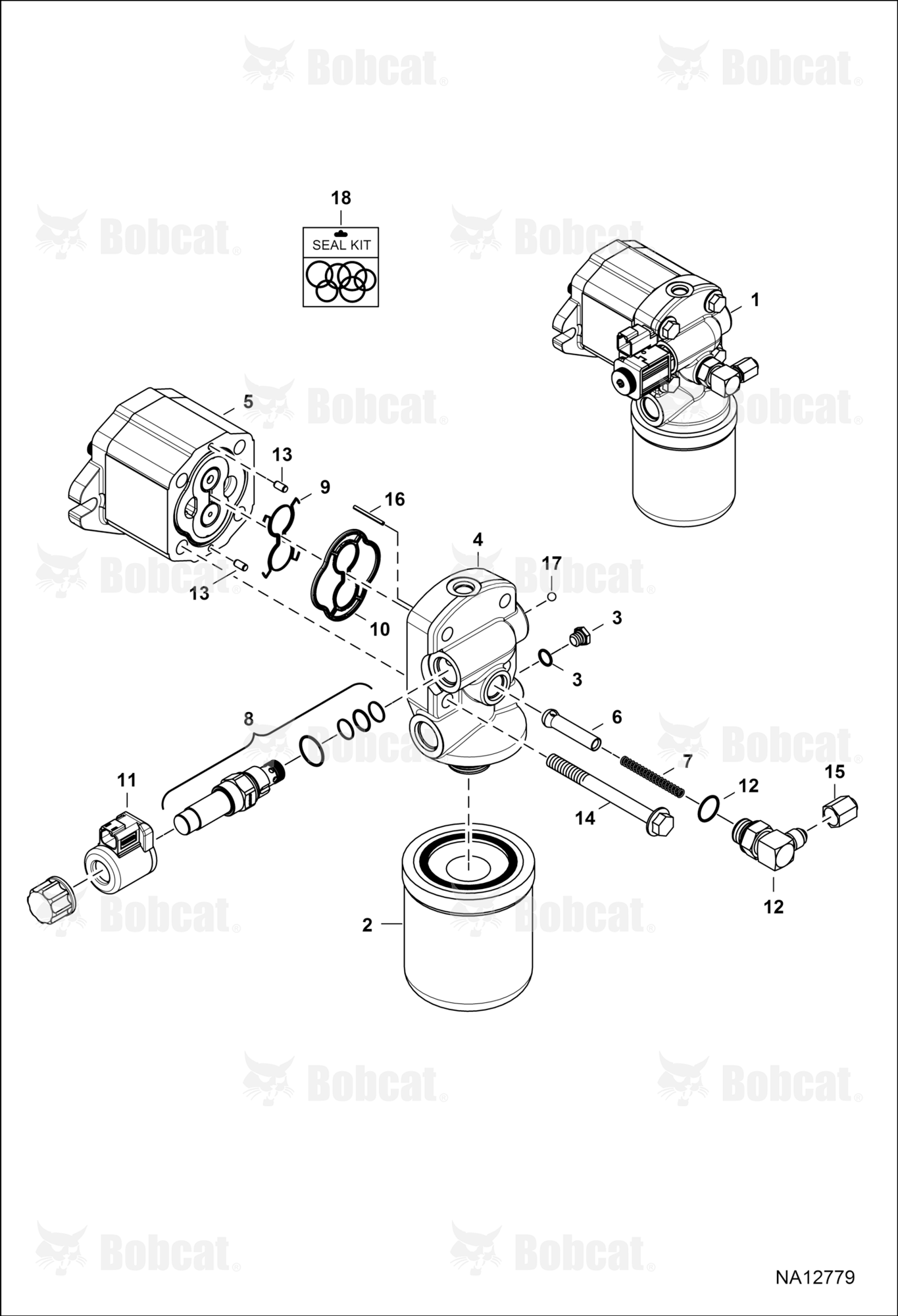 Cooling Fan Motor (Spin-on Element) (Round Solenoid Coil)
