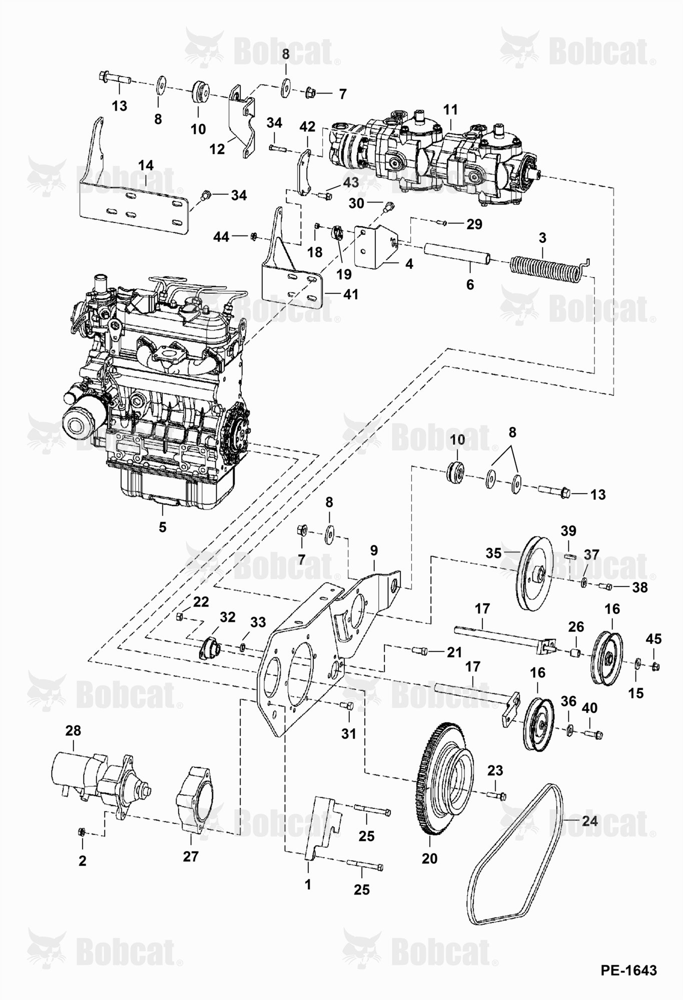 Engine & Attaching Parts (Belt Drive, Hyd.)