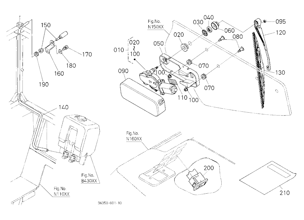 Rear Wiper Kit (W/G No.M7661) [Wider Cab Type] [Op