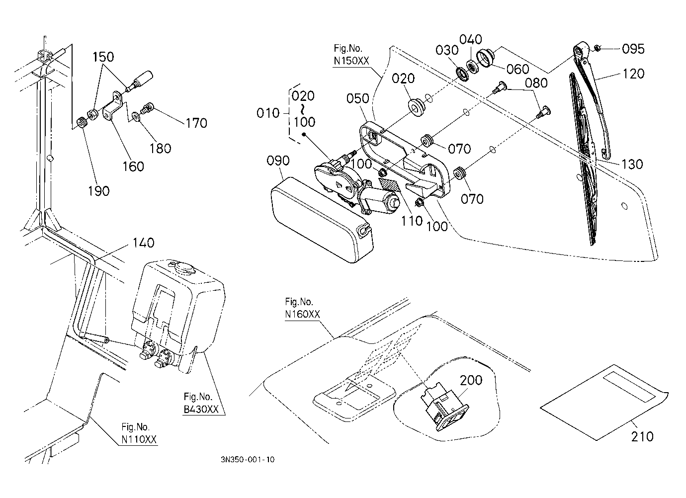 Rear Wiper Kit (W/G No.M7661) [Wider Cab Type] [Op