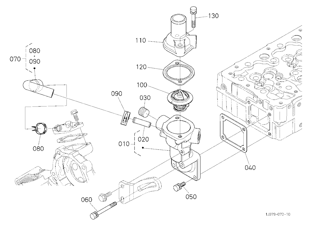 Water Flange And Thermostat