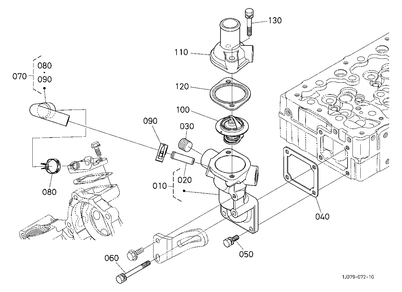 Water Flange And Thermostat