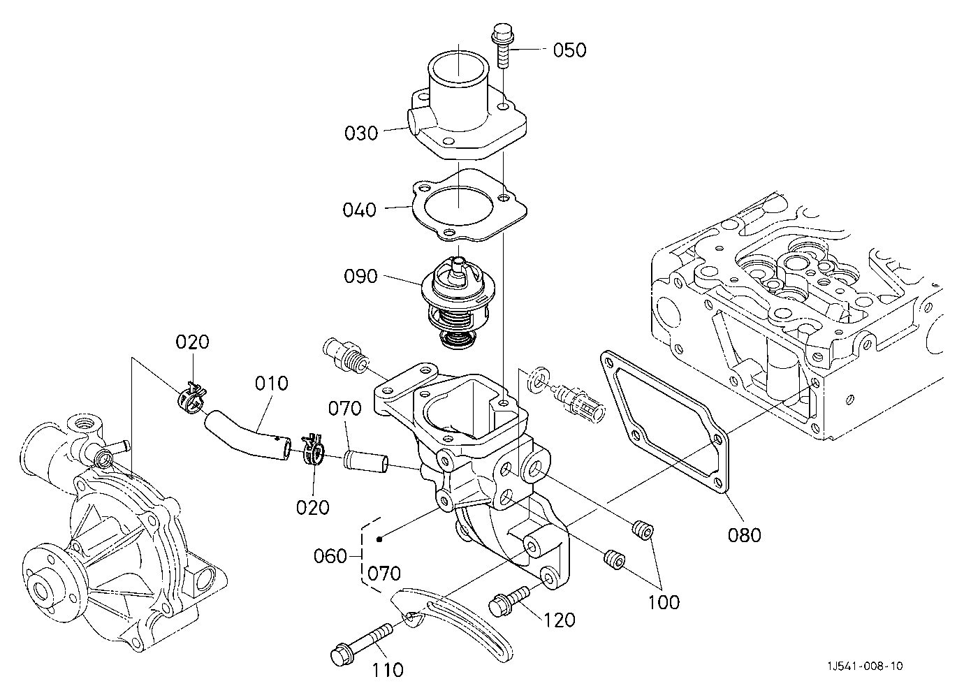 Water Flange And Thermostat