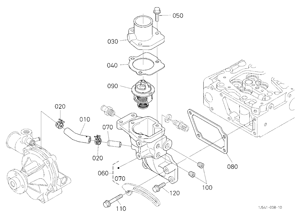 Water Flange And Thermostat