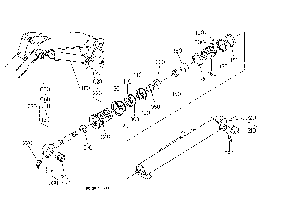 Boom Cylinder And Component Parts