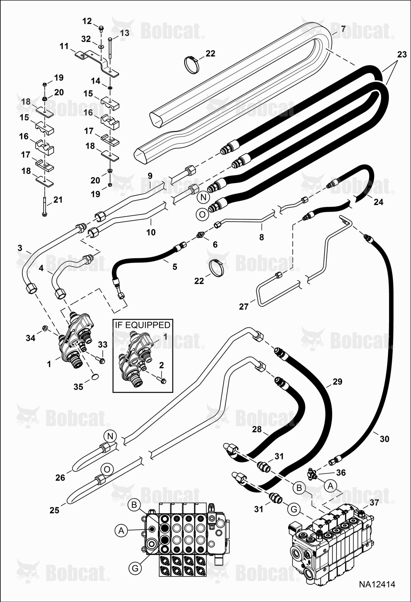 Hydraulic Circuitry (Boom Auxiliary)  B4C311001 - B4C317000