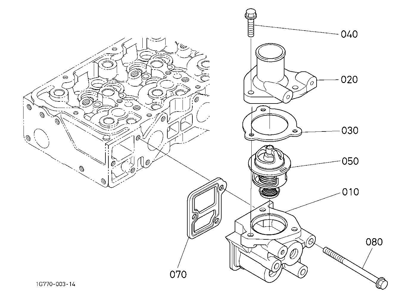 Water Flange And Thermostat