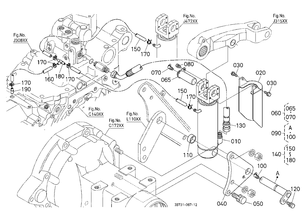 3P-Lift Assist Cylinder Lh