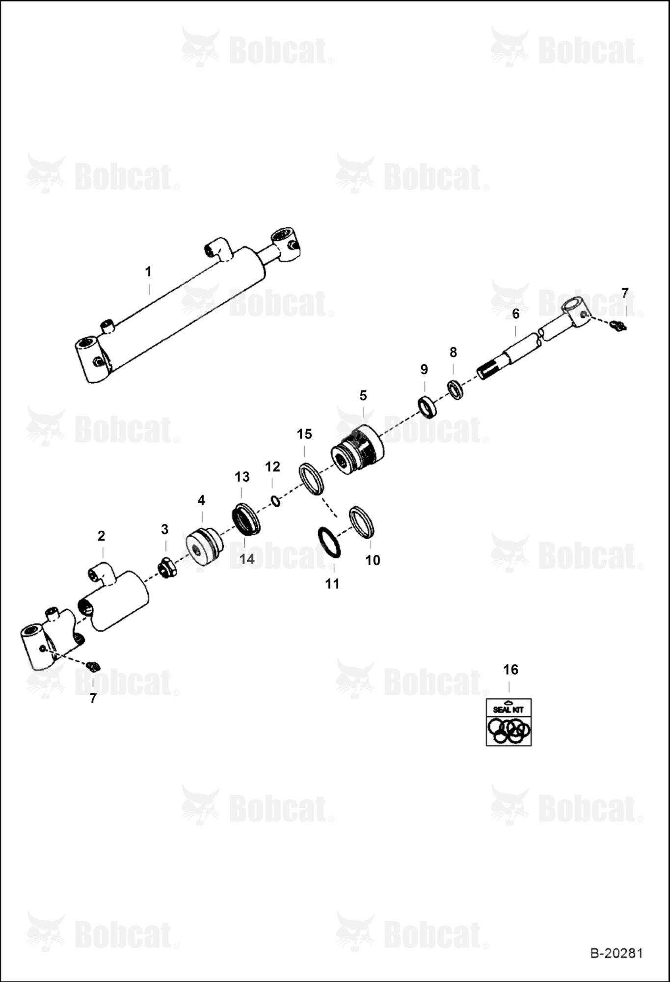 CAB Tilt Cylinder (31,2 mm (1.25") DIA Rod)  4969MB12716 - 4969MB12974