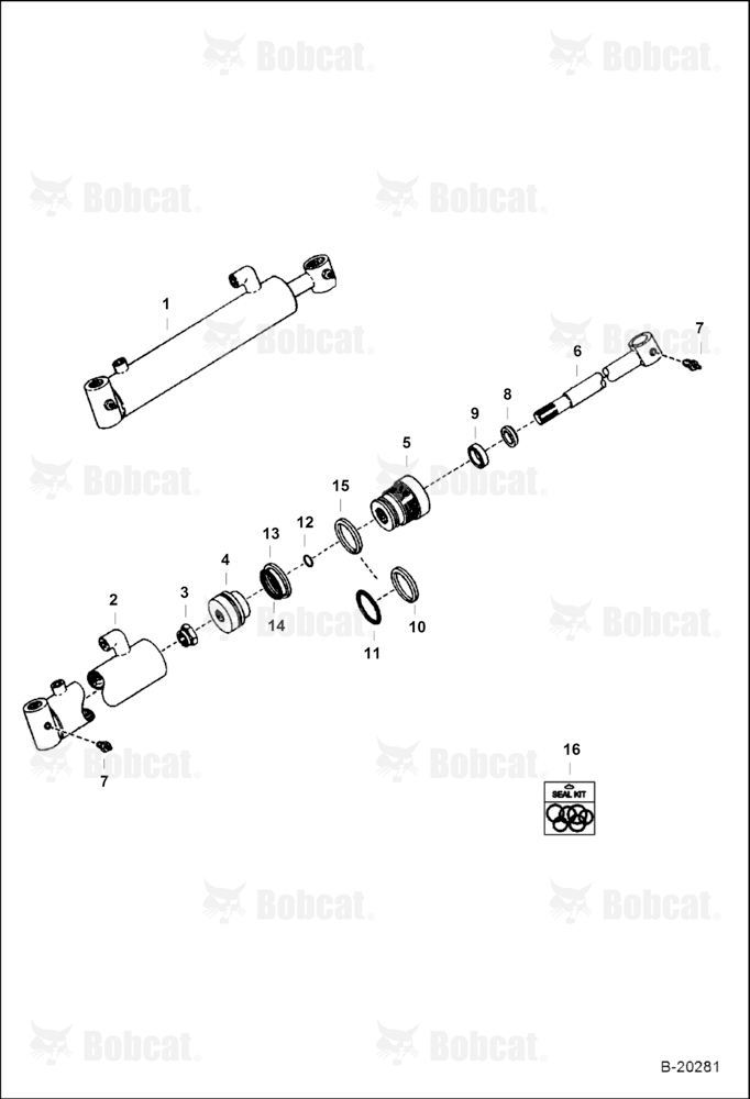 CAB Tilt Cylinder (31,2 mm (1.25") DIA Rod) 4963MB12601 - 4963MB12749