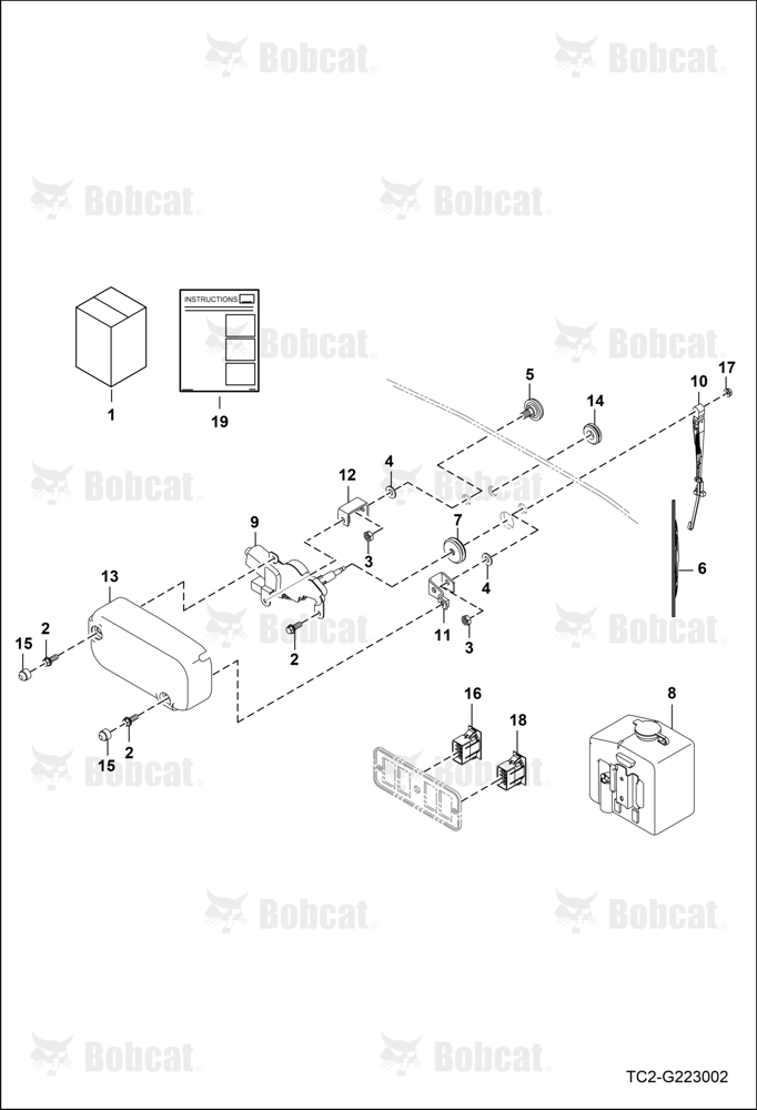 Rear Wiper Kit (Cab) (Optional)