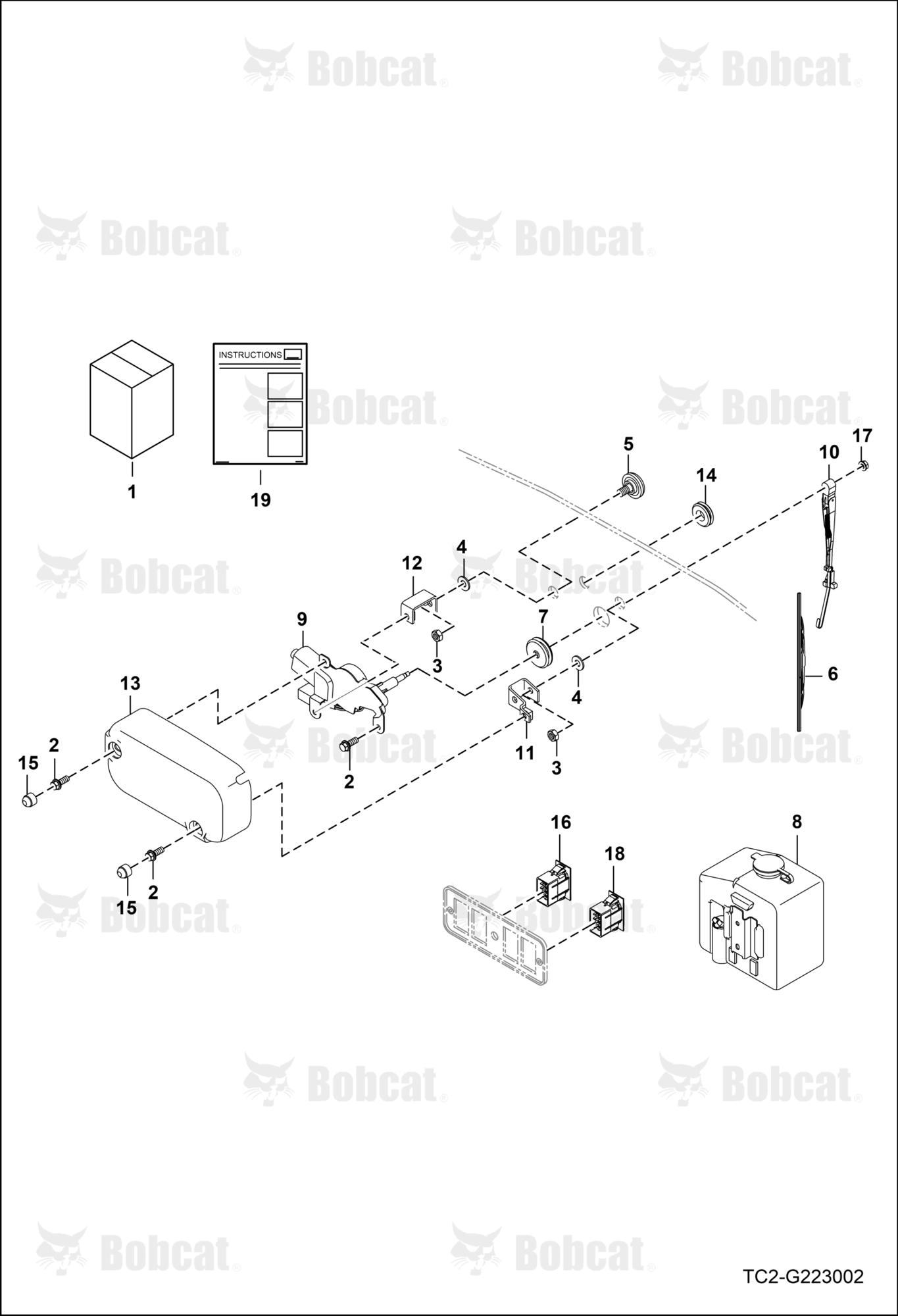 Rear Wiper Kit (Cab) (Optional)