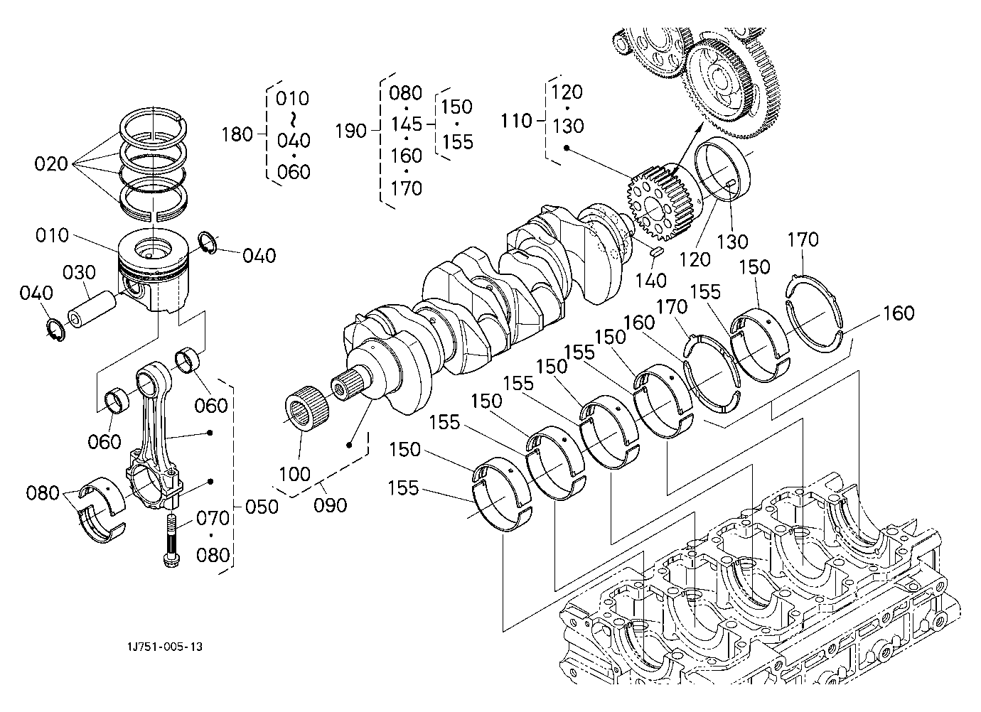 Piston And Crankshaft [New]