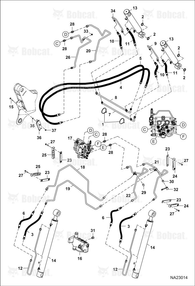 Hydraulic Circuitry (Lift & Tilt) B5FB11001 - B5FB16012