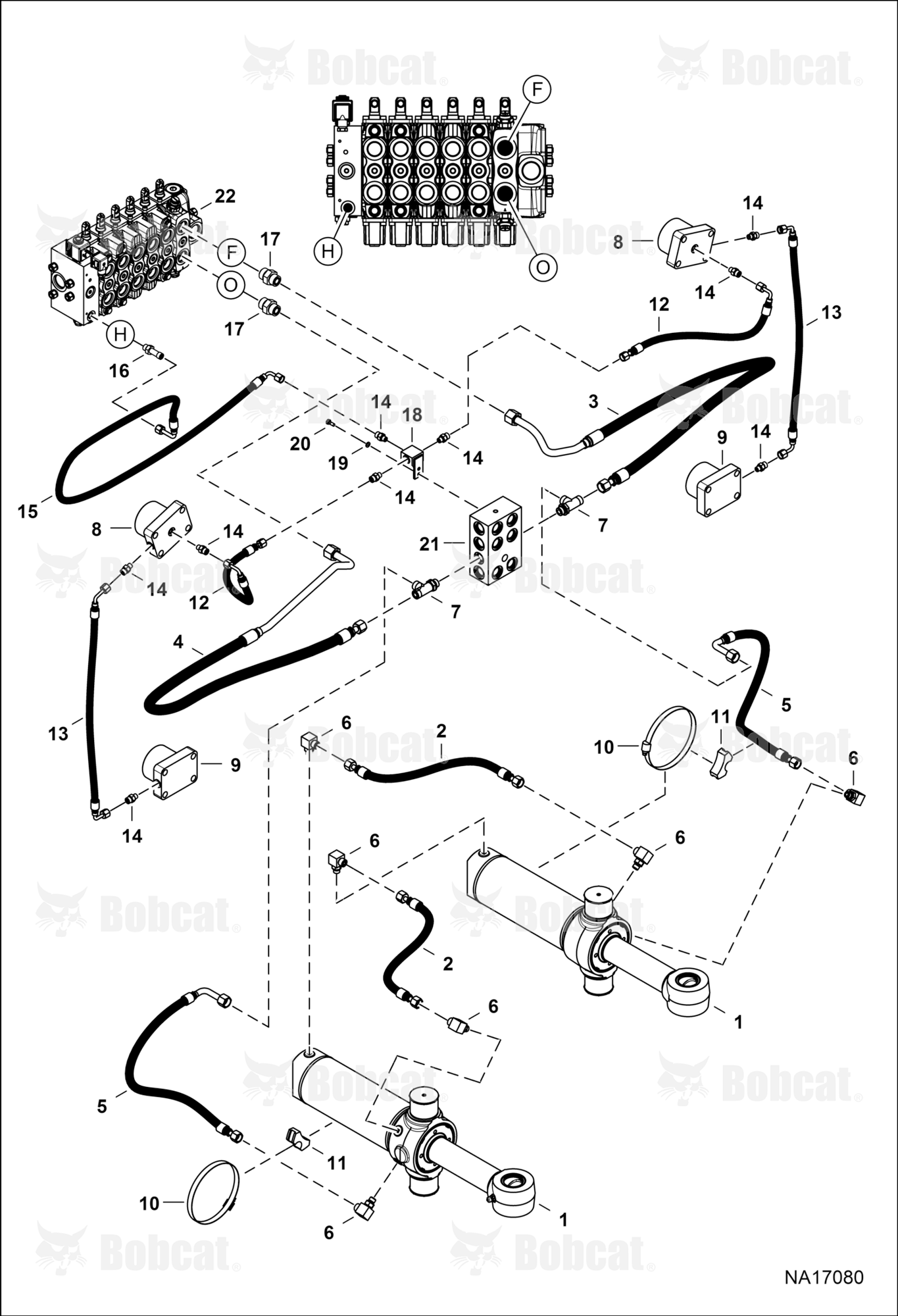 Hydraulic Circuitry (Backhoe) (Boom Swing & Side Shift)