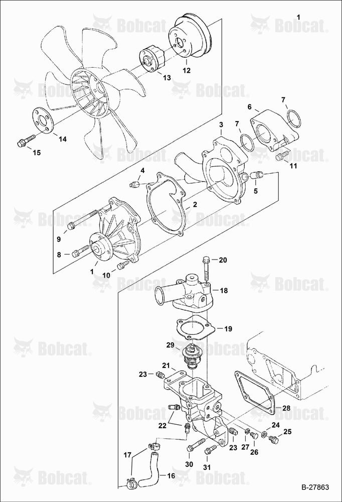 Water Pump & Thermostat (Kubota)