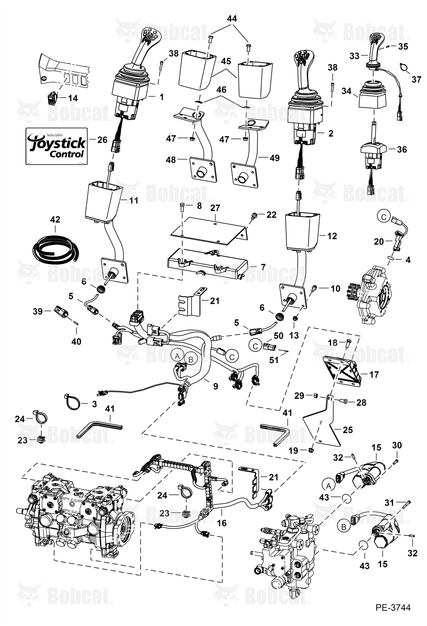 Controls Electrical (Selectable Joystick Controls)  A3KY19999 & Below