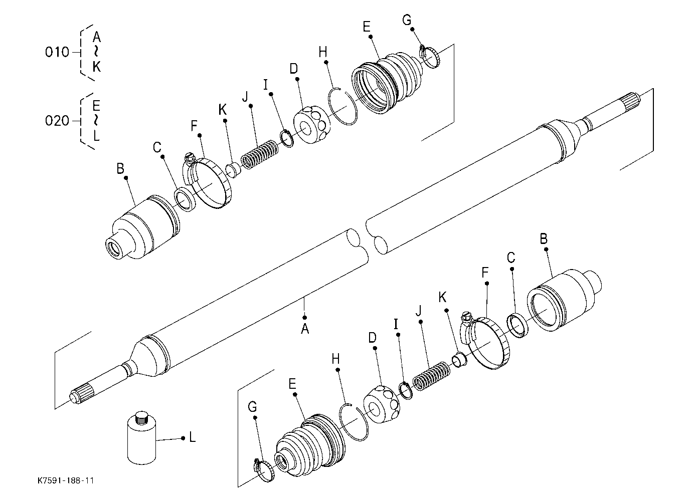 Front Wheel Propeller Shaft [Component Parts]