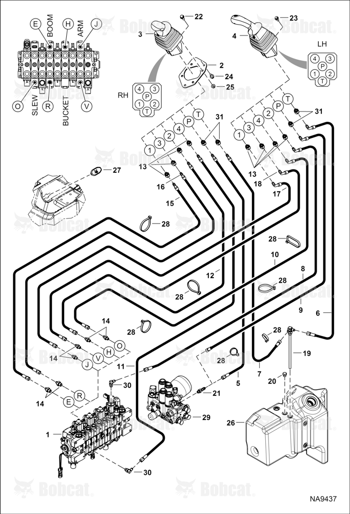 Hydraulic Circuitry (Pilot) (Manual Controls) (EUR)