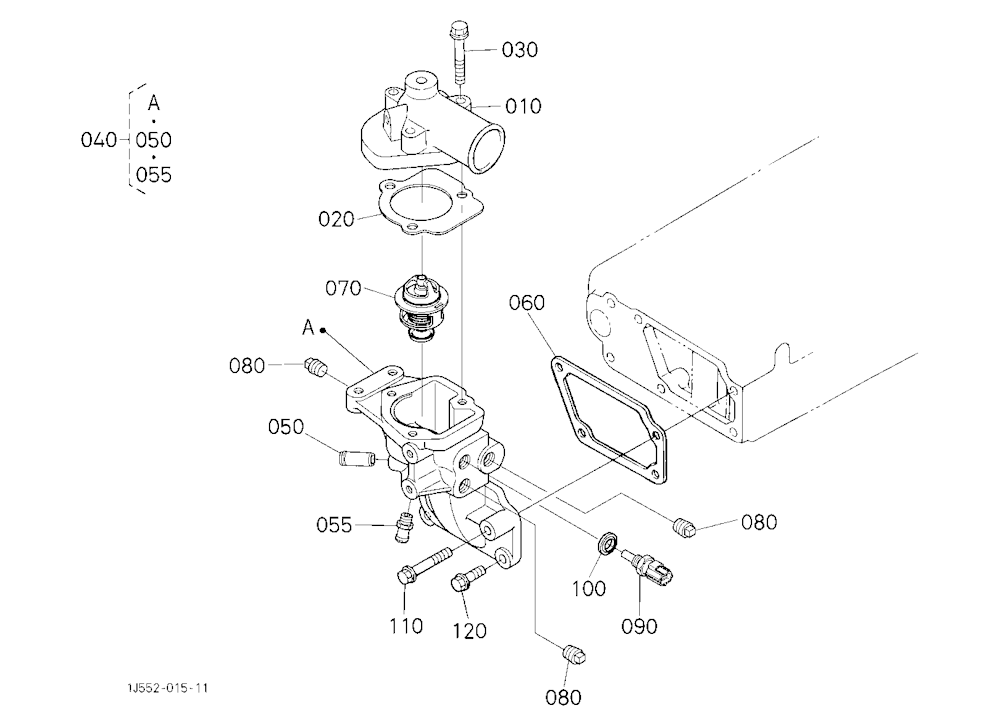 Water Flange And Thermostat