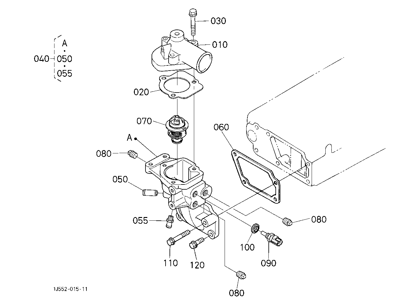 Water Flange And Thermostat
