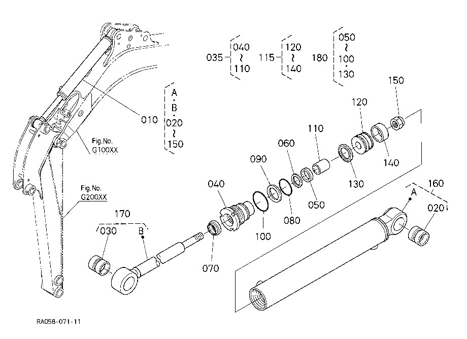 Arm Cylinder And Component Parts