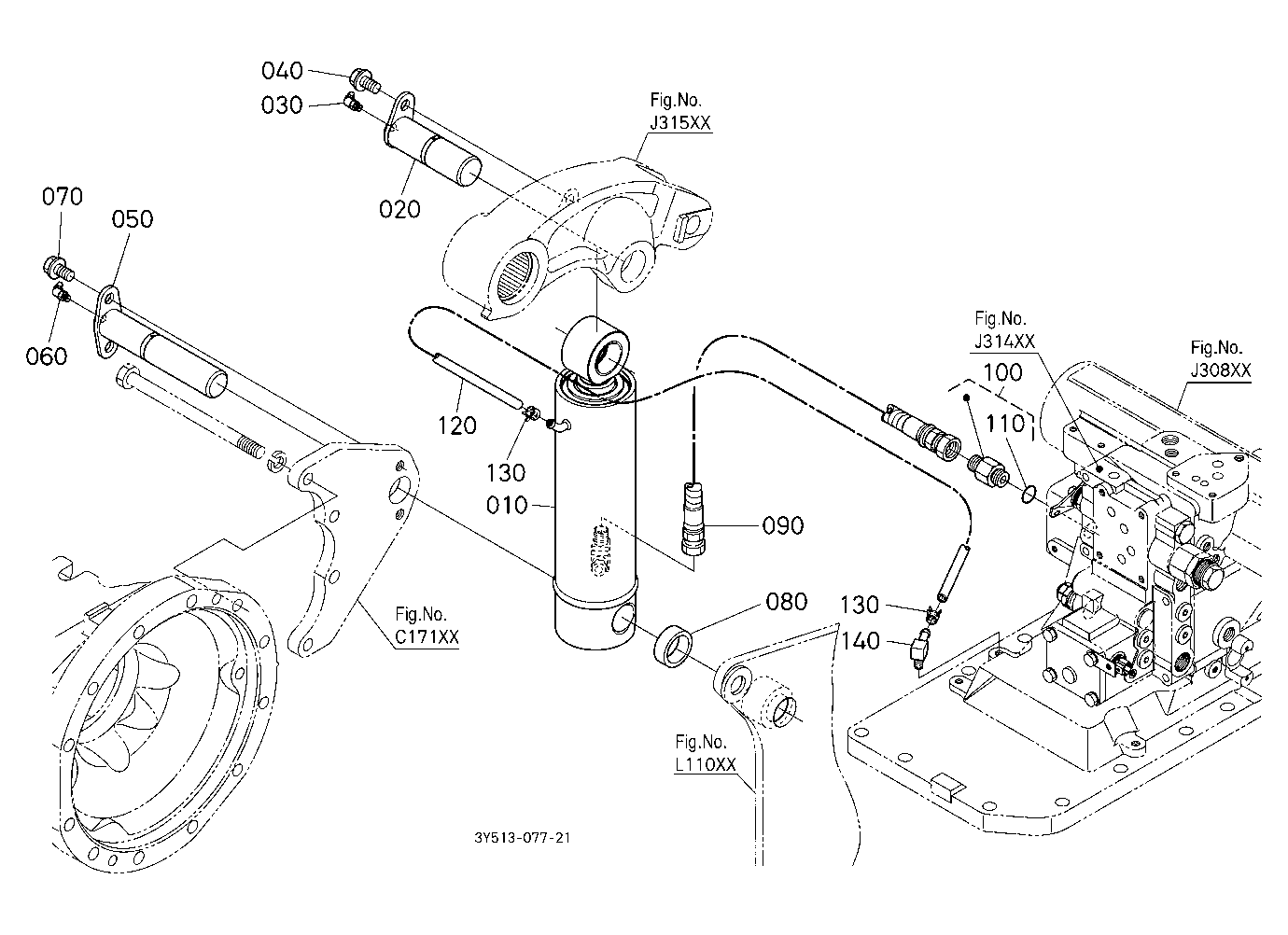 3P-Lift Assist Cylinder Rh