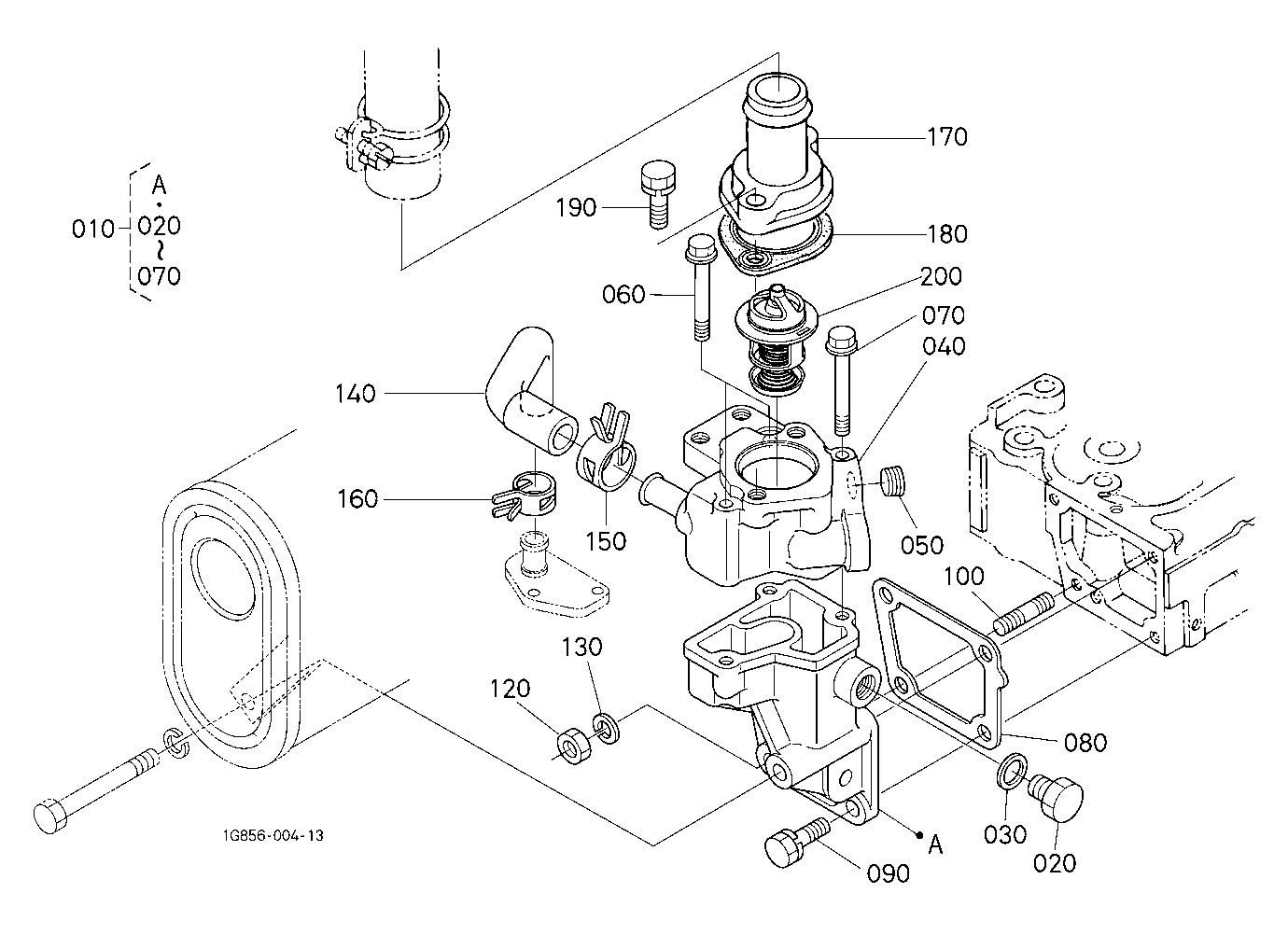 Water Flange And Thermostat [New Type]