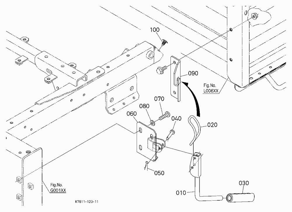 BOX GATE LOCK (LEFT) [EXCEPT BED LINER]
