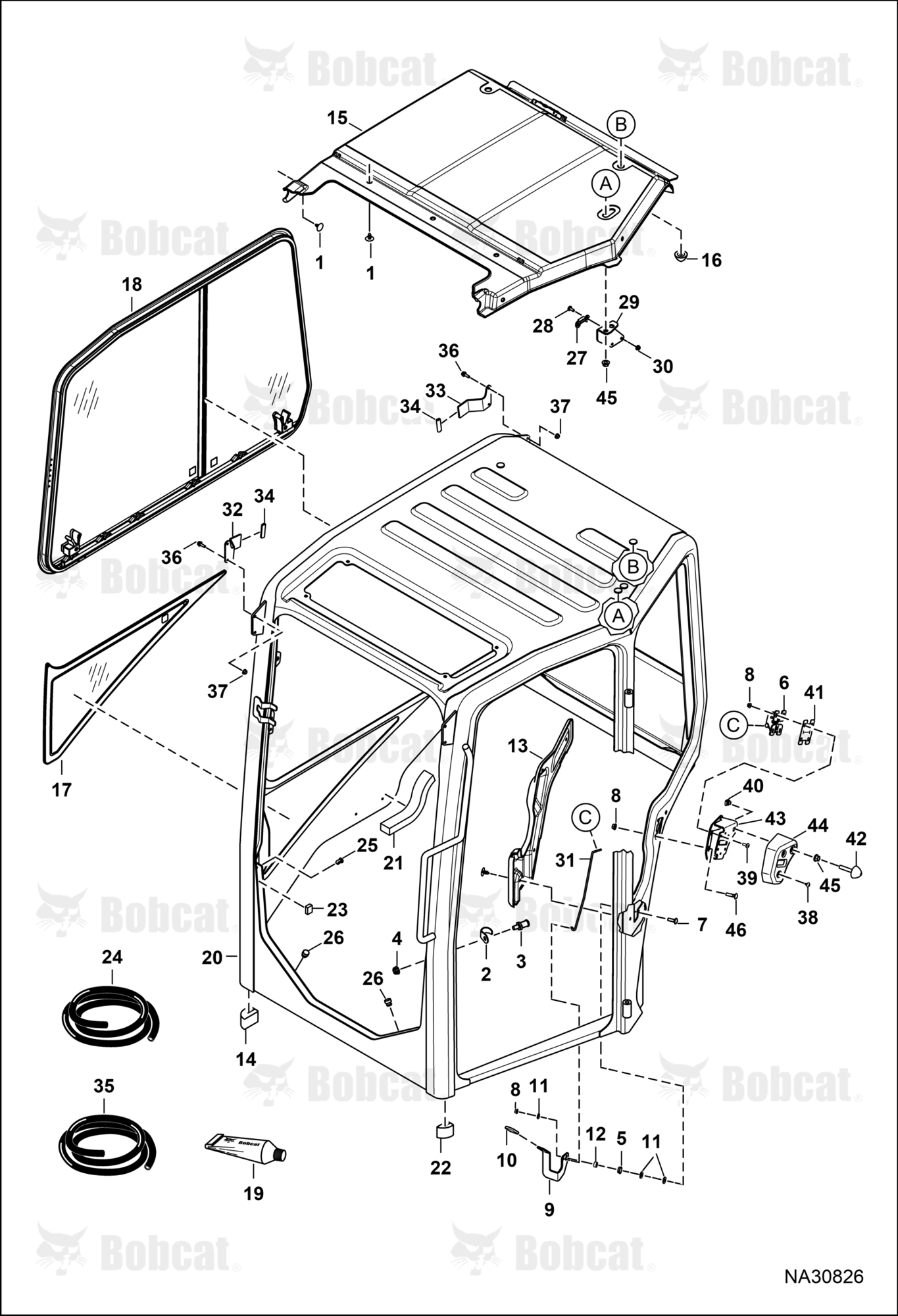 Operator CAB (RH Window & Insulation)