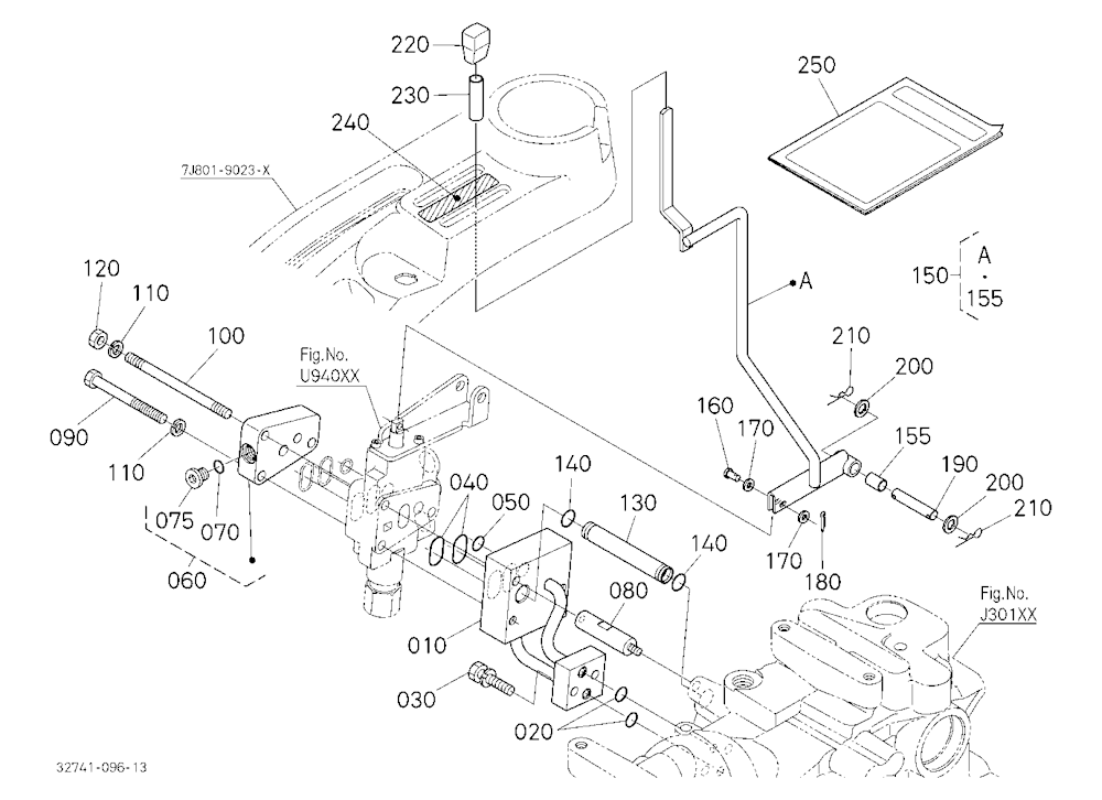 Auxiliary Control Valve Lever (1St) (W/G No.B8027)