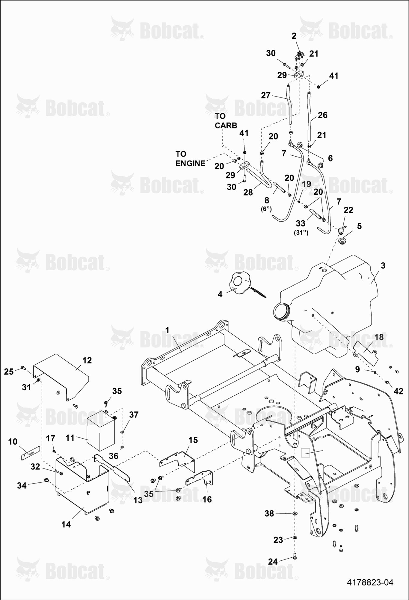 Fuel Tank & Battery Assembly