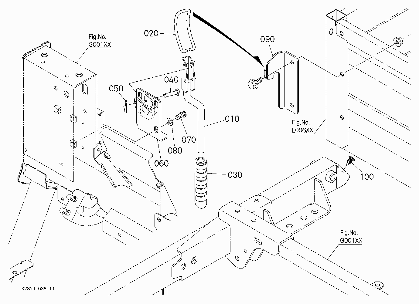 BOX GATE LOCK (RIGHT) [EXCEPT BED LINER]