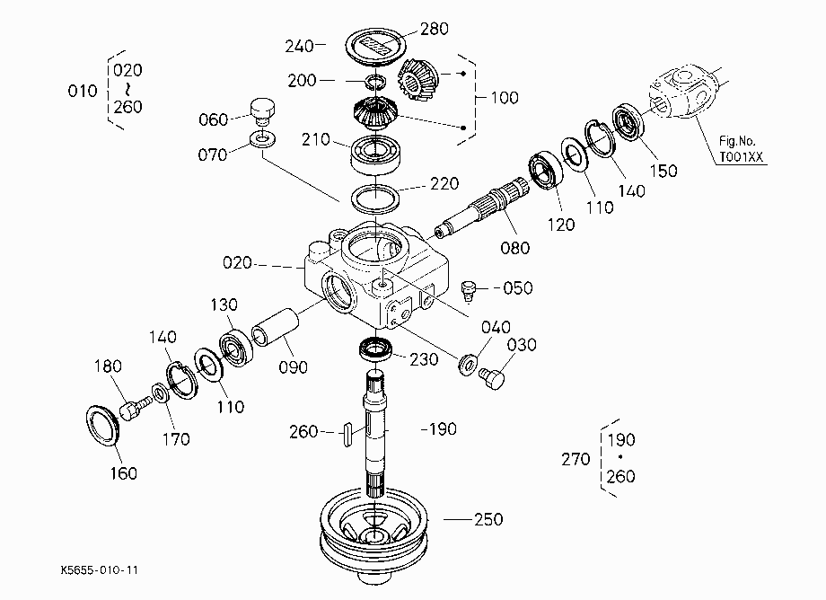 BEVEL GEAR CASE/CENTER PULLEY