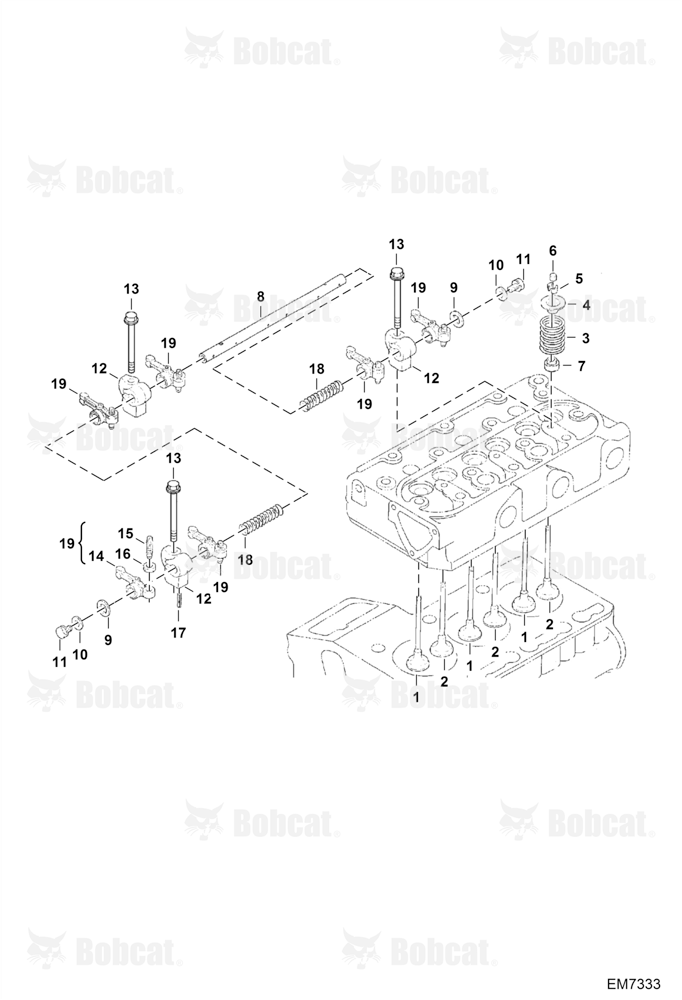 Valve and Rocker Arm (Engine S/N EJ0001 - 4JB9999)