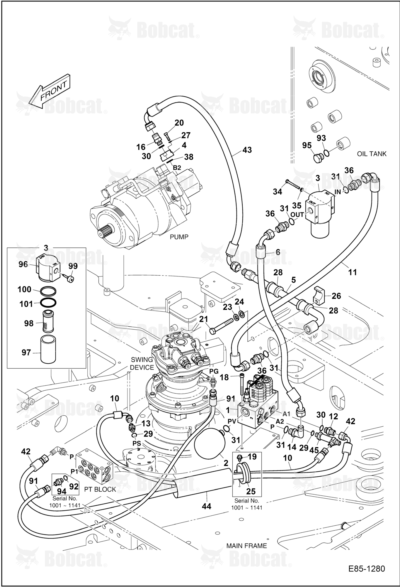 Hydraulic Circuitry (Pump to Slew Motor)