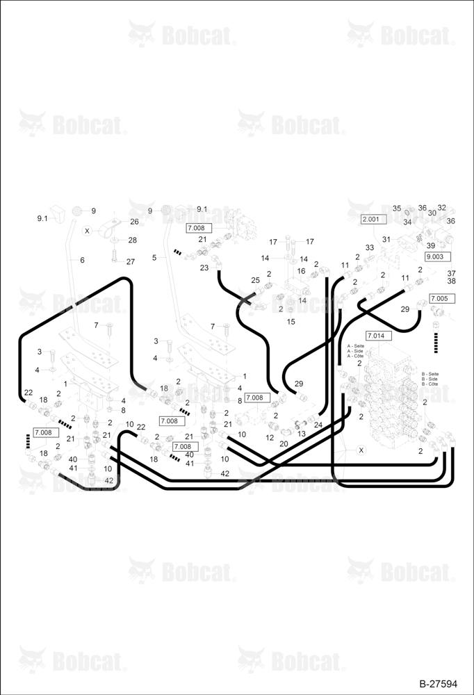 Hydraulic Installation (PILOT Control - TRAVEL, Additional OUTLET)